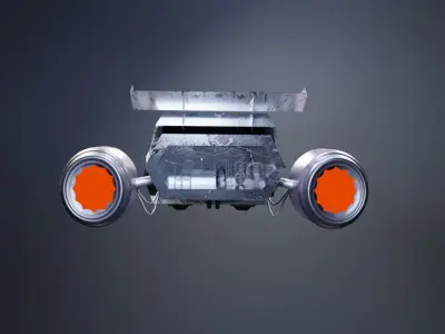 space car Low-poly 3D model