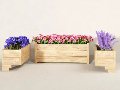 Flower plant set 04 3D model