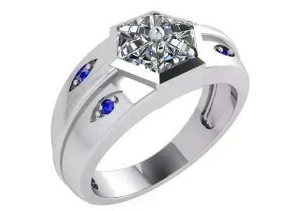 Hectagonal Fashion Ring 3621 3D print model