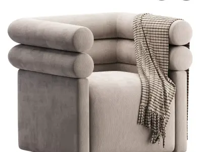 Four Hands Evie Swivel Chair Hampton Cream 3D model