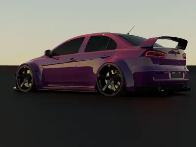 Mitsubishi Lancer Evo X Low-poly 3D model