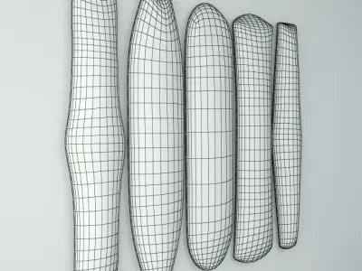 Zulu Elongated Shields 3 3D model