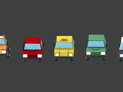 Lowpoly Cars 01 Low-poly 3D model