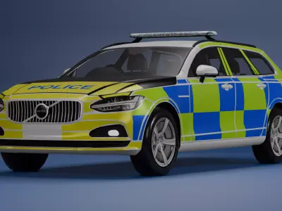 UK Police Volvo V90 Estate 3D model