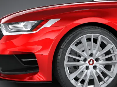 Generic Sedan v2 2020 LowPoly 3D model