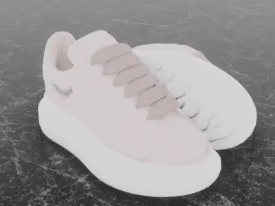 ALEXANDER MCQUEEN 3D SHOES - PINK GLITTER Low-poly 3D model