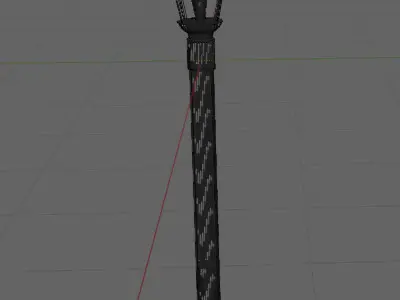 lampadaire-scandinave-neon-bleu-design-noir Low-poly 3D model