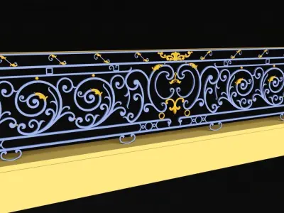 Wrought iron railing 3D model