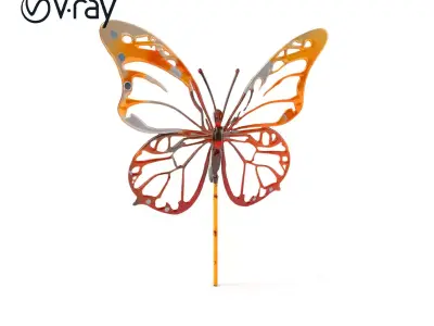 Butterfly Garden Ornament D Model Pack Low-poly 3D model