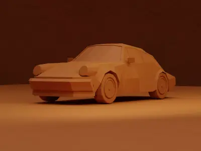 Low Poly Porsche 911 Turbo Low-poly 3D model