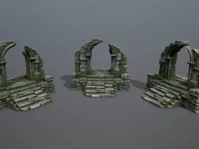 Ruin Gate Low-poly 3D model