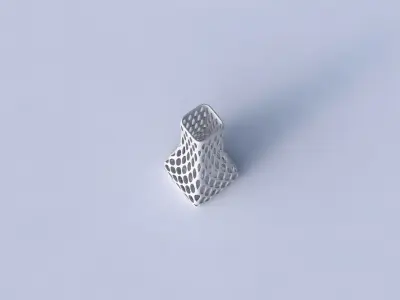 Vase squeezed rectangle with bubble grid lattice 3D print model