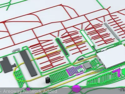 London Stansted STN Airport Roads Buildings and Public Transport 3D model