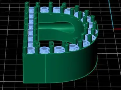 Letter D Diamond Necklace  3D print model