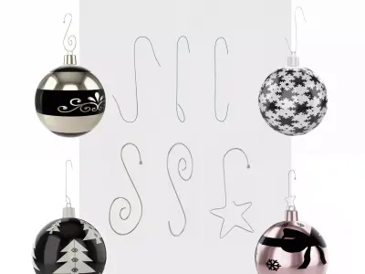 Ornament Hooks Collection Low-poly 3D model