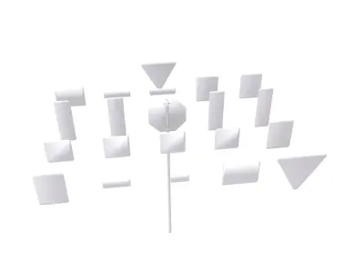 Road Sign US R1 Series Stop And Yield BIM Collection 3D model