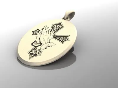 pendant prayer cross 3D print model