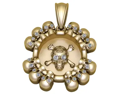 Gold Skull Pendent 3D print model
