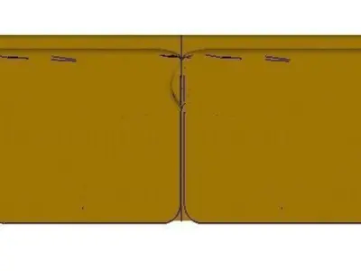 Yellow 2 seater sofa h87 w200 d86 Low-poly 3D model