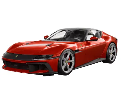  Ferrari 12Cilindri 2025 Low-poly 3D model