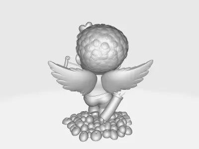 Cupid Statue Valentine Decor Love Angel Figurine with Bow  3D print model