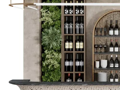 Reception Desk for Restaurant and Caffe with bar wine 10 3D model