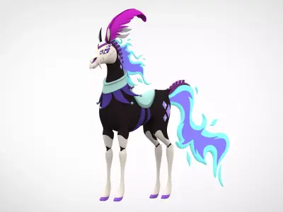 Violet Circus Horse 3D model