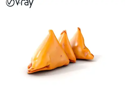 Samosa D Food Model Pack Low-poly 3D model