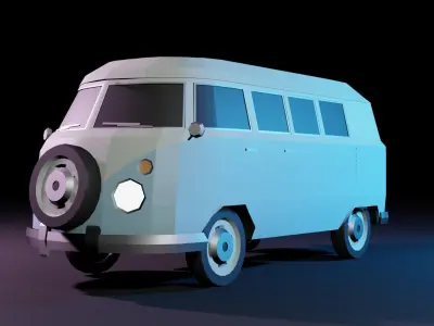 Low-Poly Volkswagen Transporter T1 Low-poly 3D model