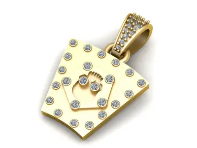 SKULL GOLD PENDANT 3D print model