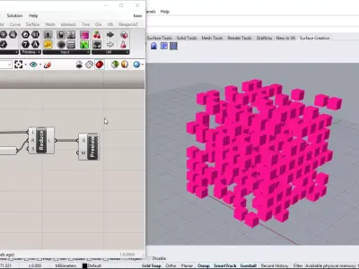 Random Cube Parametric Facade Design Grasshopper Rhino Files 3D model