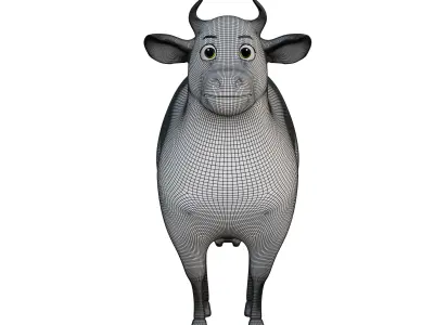 3D CARTOON COW MODEL Farm-animals Low-poly 3D model