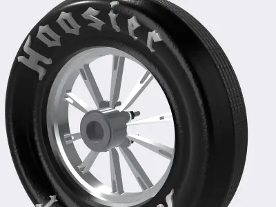 Drag Wheel COMBO Front RC Components Hammer 17inch 5 stud 3D print model