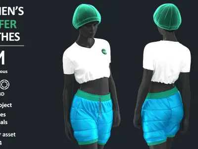 11 PUFFER CLOTHES  - Marvelous clo3d zprj obj fbx 3D model