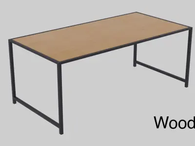 Wooden coffee table Free 3D model