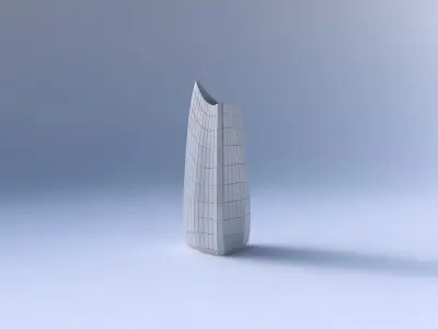 Vase curved tipping triangle 2 with grid plates 3D print model