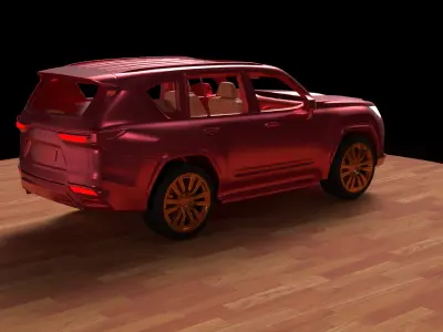 Chinese red car   Low-poly 3D model