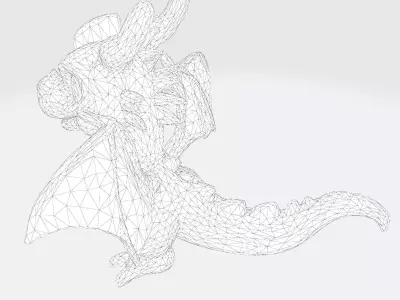 Adorable Orange Dragon 3D Model 3D model