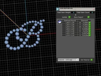 Letter B initial pendant with diamonds 3D print model