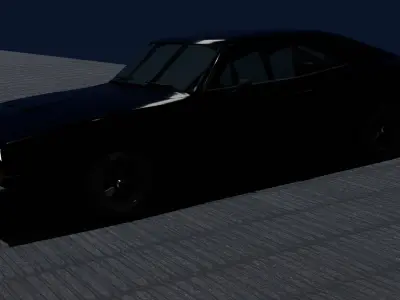 Low-Poly Classic Dodge Muscle Car 3D Model  Game Ready 3D model