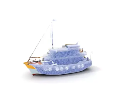 Colorful Yacht model pack Low-poly 3D model