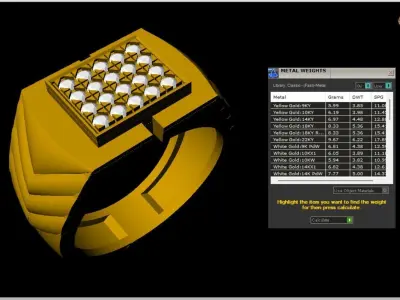 Modern MENS Gold Ring 3D print model