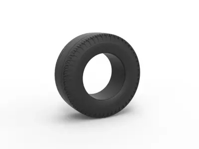 Rear tire of vintage dragster Version 2 Scale 1 to 10 3D print model