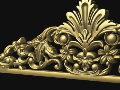 Luxury Bed Headboard for CNC Carving 3D print model
