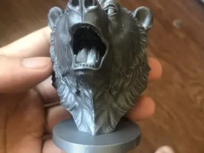 bear head sculpture 3D print model purchase