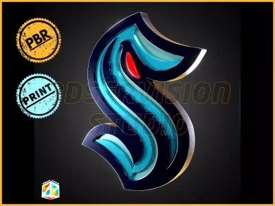 Seattle Kraken logo - Cinematic - 3D print 3D model