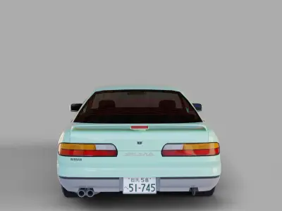 Nissan Silvia S13 Iketani style Low-poly 3D model