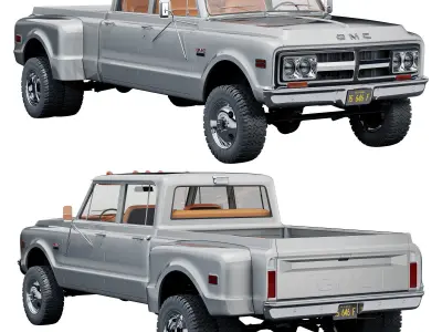 GMC 2500 crew cab 1968 3D model