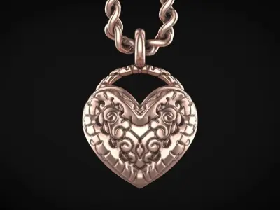 heart pendant special model 3D print model