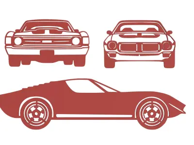 Modern Car Wall Decoration - Handmade 3D Model 3D print model